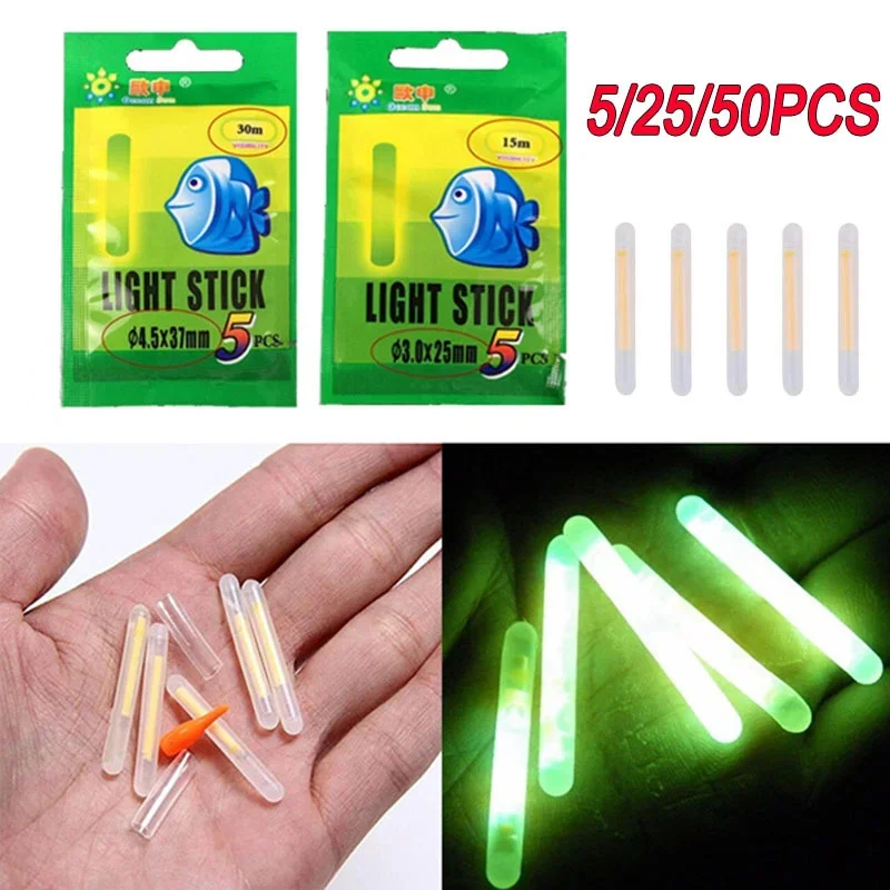 5/25/50pcs Fishing Buoy Fluorescent Light Stick Light Night Buoy Pole Light Dark Fluorescent Stick Useful Lots Fishing/party