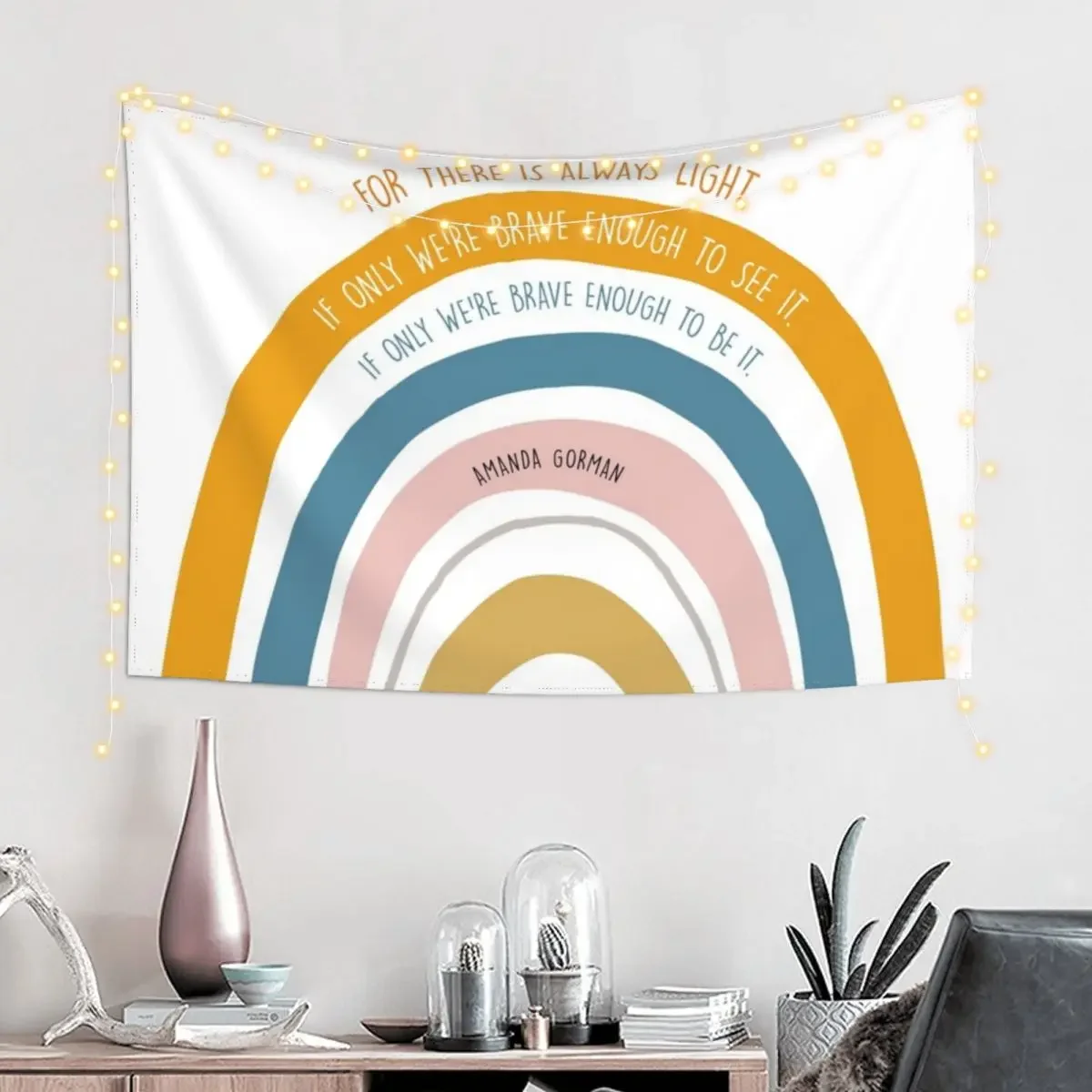 Amanda Gorman Inspiration Quote Tapestry Living Room Decoration Bedrooms Decor Carpet Wall Hanging Wall Tapestry