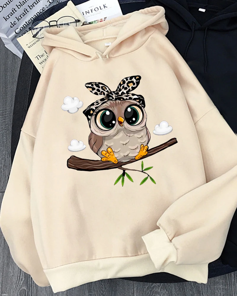 Hirsionsan Kawaii Cartoon Print Hoodies Women Oversized Sportwear Female Sweatshirt Cute Graphic Fleece Ladies Clothes 2024 New