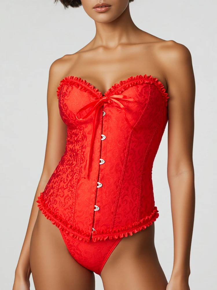 

Women's Corset Sexy Elegant Jacquard Gothic Corsets 12 Bones Floral Embroidered Underwear