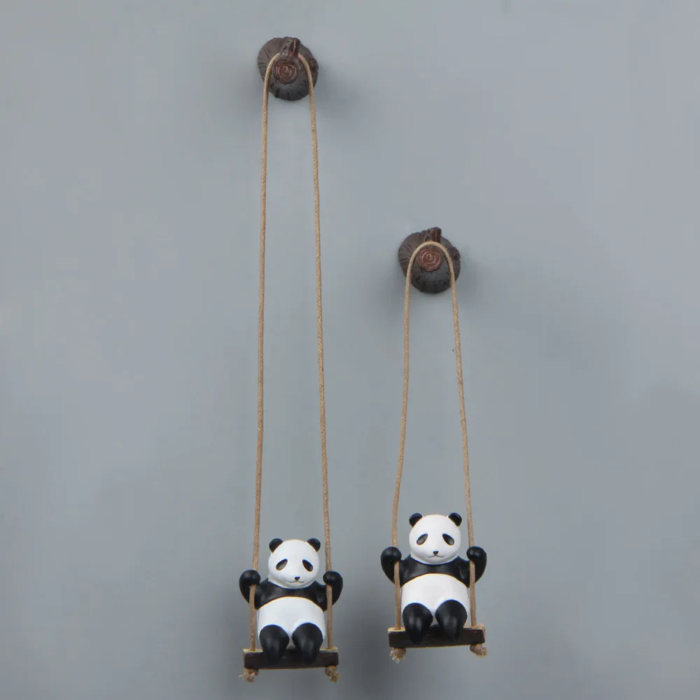 Ins Swinging Panda Branches Refrigerator Magnetic Paste Photo Magnet Fridge Decoration Collection Pendant Birthday Gift