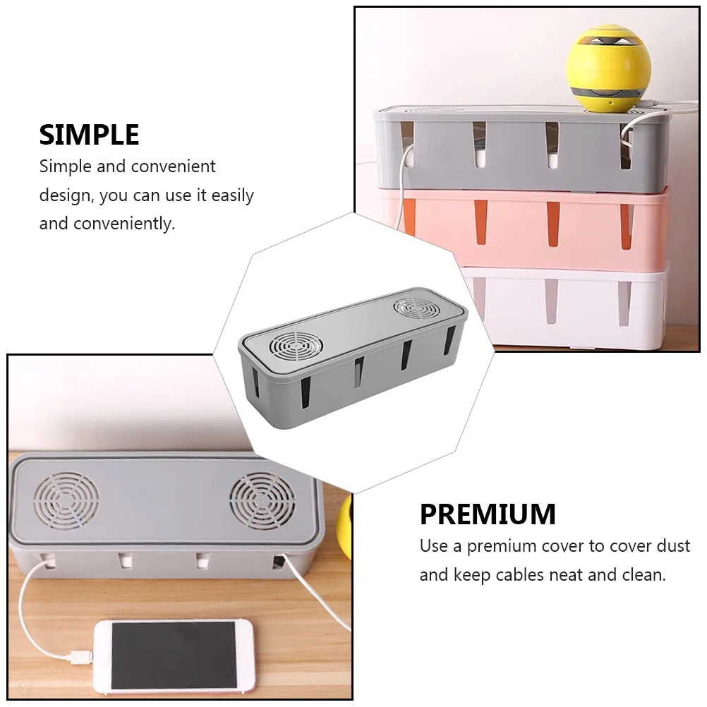 

1Pcs Plastic Cable Organizer Box Socket Holder Indoor Use Wire Storage Box for Home Office Living Room Cable Organizer Container