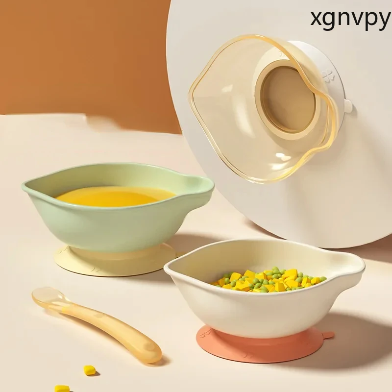 Xgnvpy Food Bowl Feeding Water for Newborn Infants Rice Noodle Training Bowl Children's Cutlery PP Suction Cup Bowl