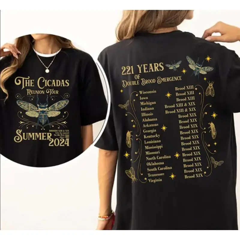 The Cicadas Reunion Tour Summer 2024 T Shirt Double Sides All Sizes S To 5Xl Gi