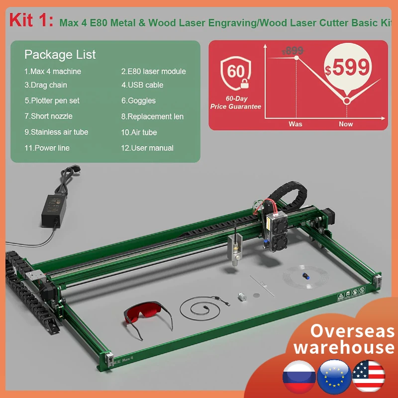 2024 NEJE Max 4 Laser Engraver & Cutter Machine 4-Axis Industrial Laser Large Working Area 750*460mm CNC DIY Woodworking Tools