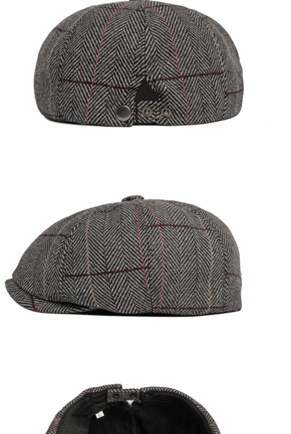 HT4964 Baskenmütze, Retro-Künstler, Maler, karierte Baskenmütze, männlich, weiblich, Ivy, flache Kappe, Herbst-Winter-Mütze, verstellbare Baskenmütze für Männer und Frauen – Detail 7