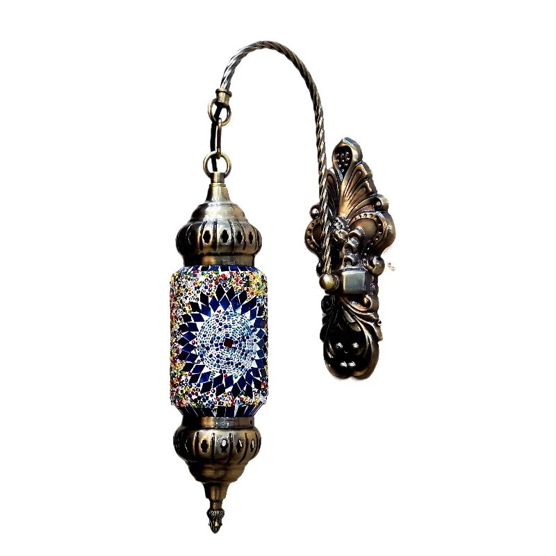 

Vintage Exotic Restaurant Hotel Bar Man Cafe Turkish Decorative Glass Wall Lamp