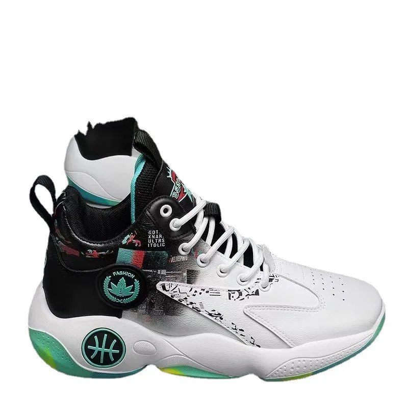 High-top basketball shoes men's 2024 new thick-soled height-enhancing youth student sports shoes breathable and non-slip