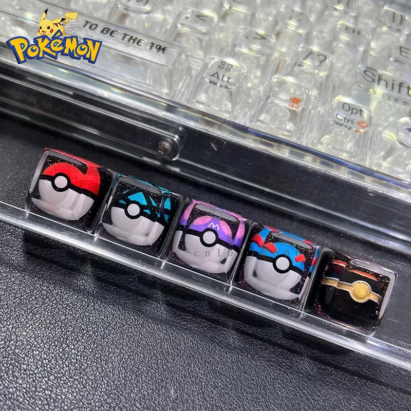 Pokemon Pokeball Ultra Ball Keycap Mechanical Keyboard Resin Transparent Keycap Pokemon Ball Master Safari Ball Gift Fifth Wave