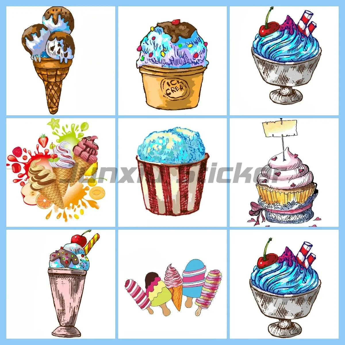 

Creative Personalized Ice Cream Stickers Laptop Vinyl Wall Helmet Rooms Window Moto Car Customizable Stick It Anywhere You Like