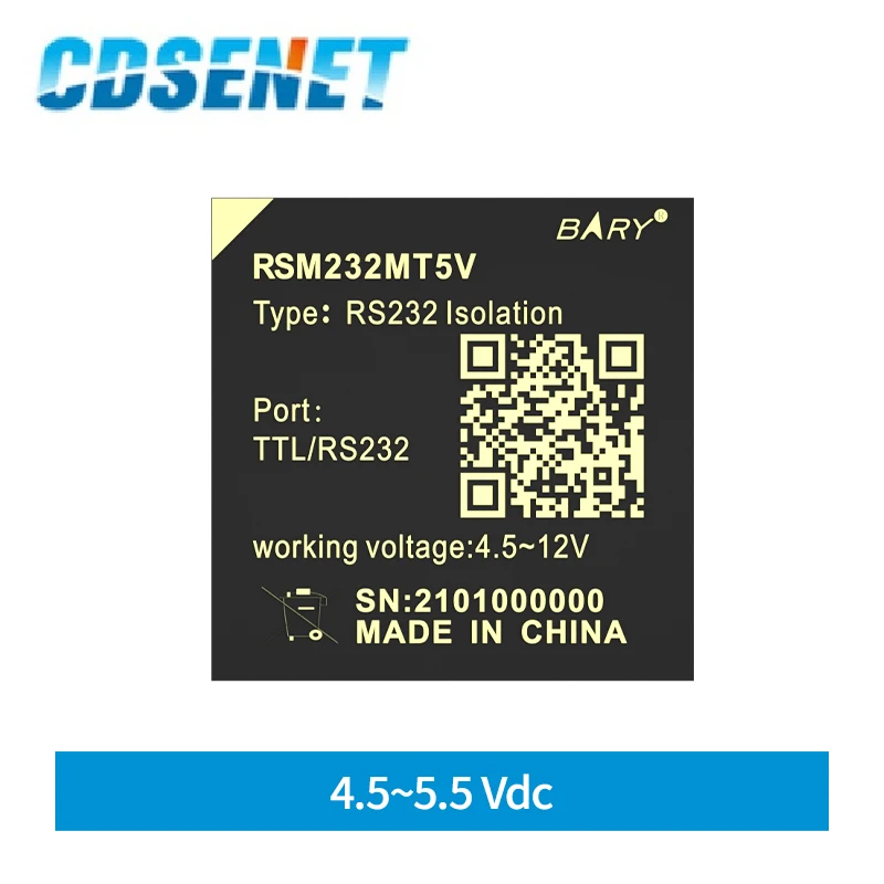 

CDSENET Single-channel Full-duplex High-speed RS232 Isolated Transceiver Module RSM232MT5V 3000V Industrial Grade Isolated