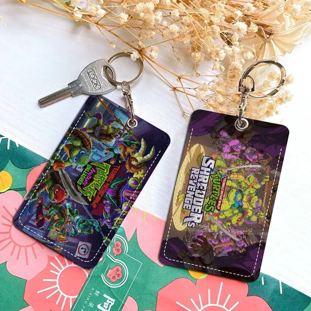 الكرتون السلاحف لعبة أنيمي-TMNT الوصول والوجبة حامل بطاقة المفاتيح الائتمان معرف البنك بطاقة واقية المفاتيح قلادة الموضة #5