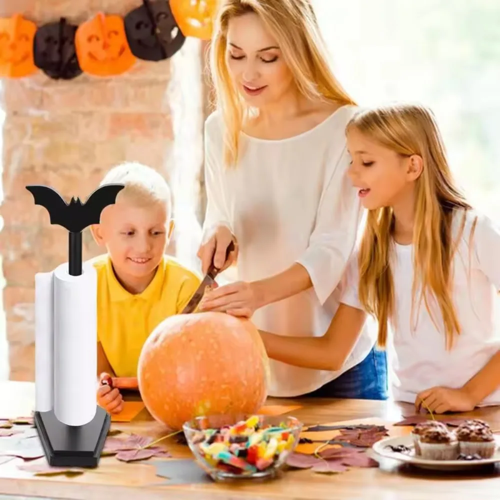 

Украшение домашнего стола, готическая летучая мышь, держатель для салфеток, акриловая вертикальная подставка для бумажных полотенец на Хэллоуин, сделай сам, черная вешалка для бумажных полотенец, ванная комната