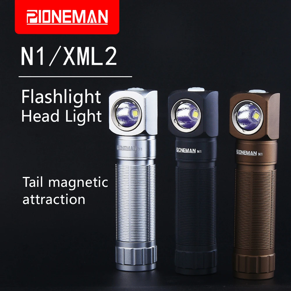 N1 Right Angle Flashlight 18650 Super Bright LED Flashlight Magnetic Headlight