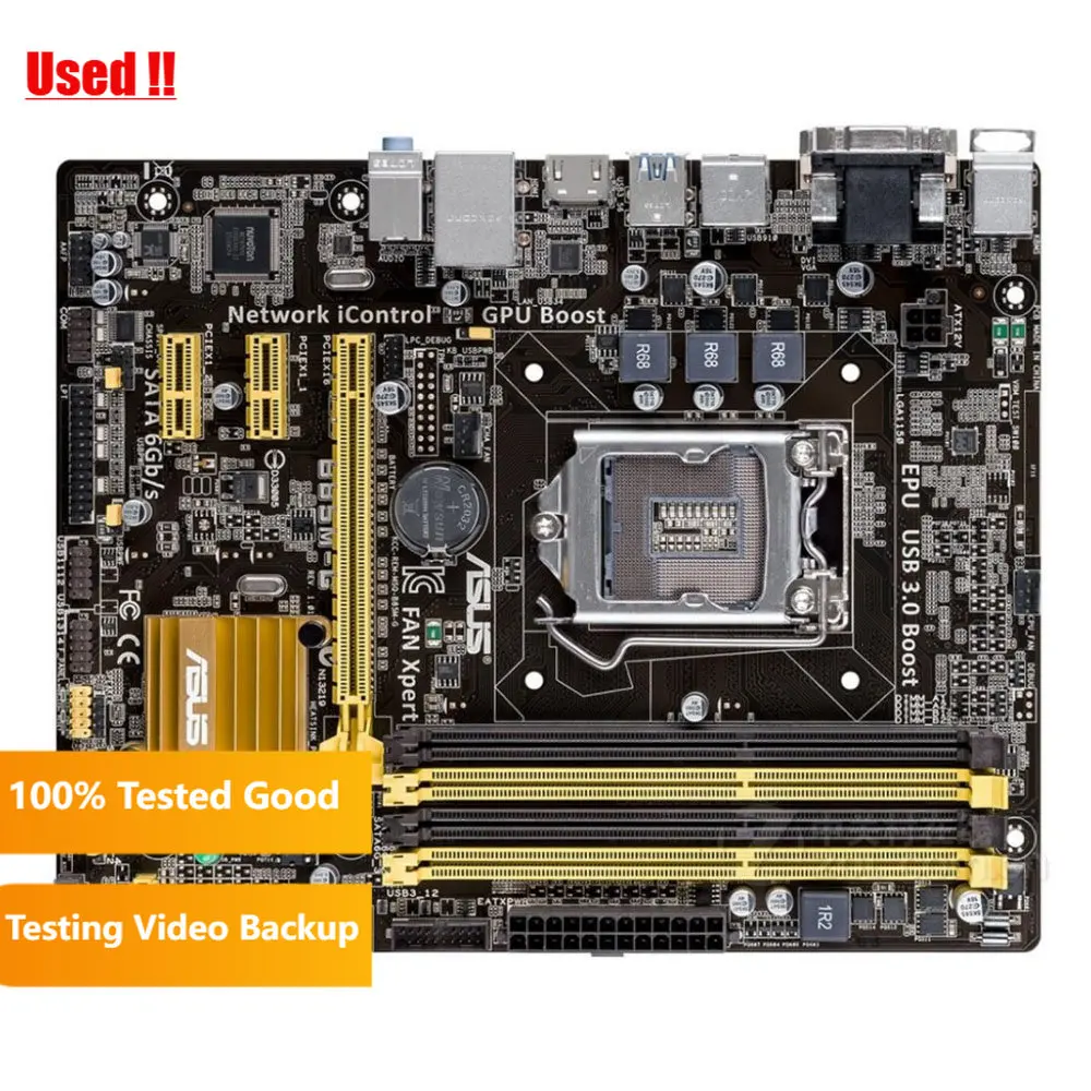 Imagem -02 - Placa-mãe Soquete B85 Lga 1150 i3 i5 i7 e3 Ddr3 Hdmi Dvi Micro-atx Original Asus-b85m-g