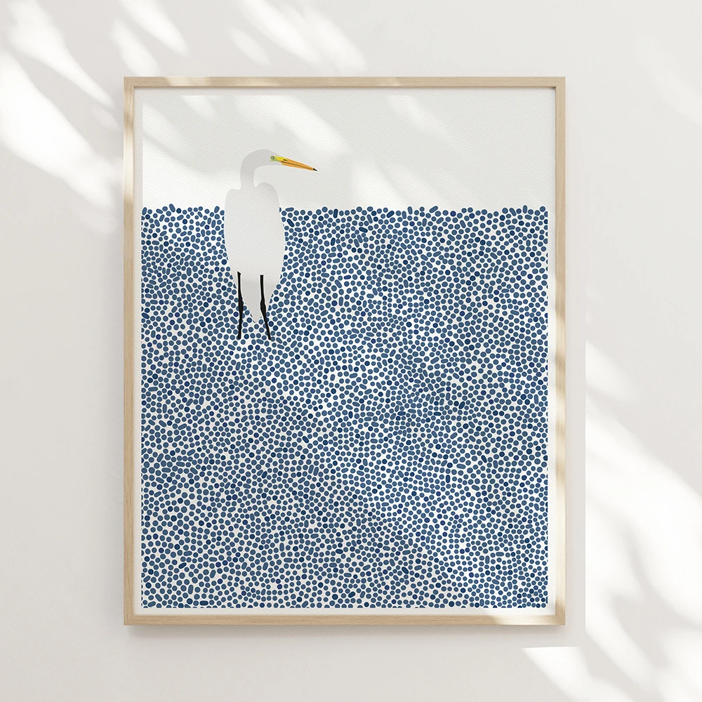 Aesthetic Coastal Canvas Wall Art Seaside Beach Birds Cormorant House Decor Modern Ocean Waves Minimalist Print Vintage Poster