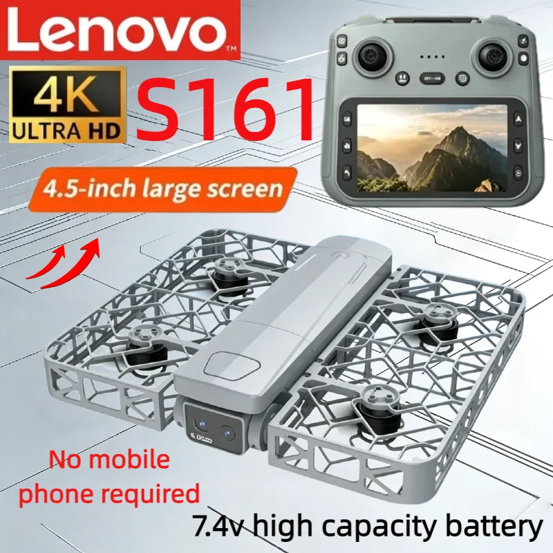 

Lenovo S161 MAX Brushless Foldable Smart RC Drone, Humanoid Auto Tracking, Gesture Photo, Video Record Headless Mode
