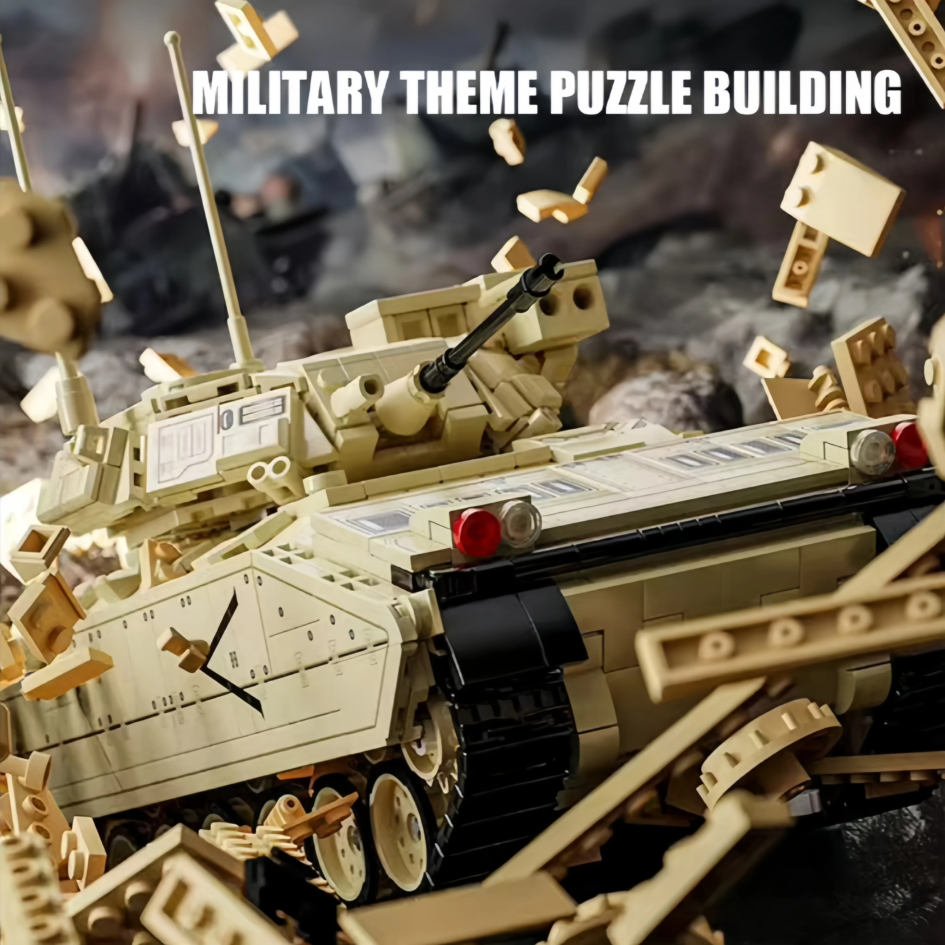 Militärisches M2 Bradley Kampffahrzeug Baukasten Schweres Kettenfahrzeug Panzerfahrzeug Bausteine Spielzeug Geschenk für Jungen – Detail 4