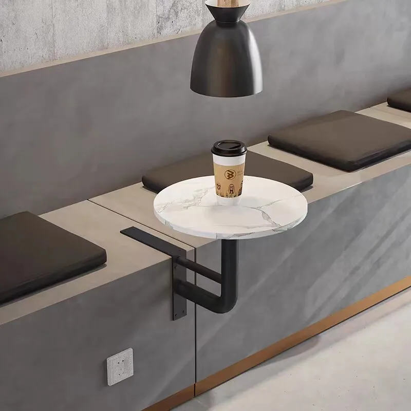 Minimalist Wall Mounted Bar Tables Commercial Small Round Table for Coffee Shop Dining Table Space