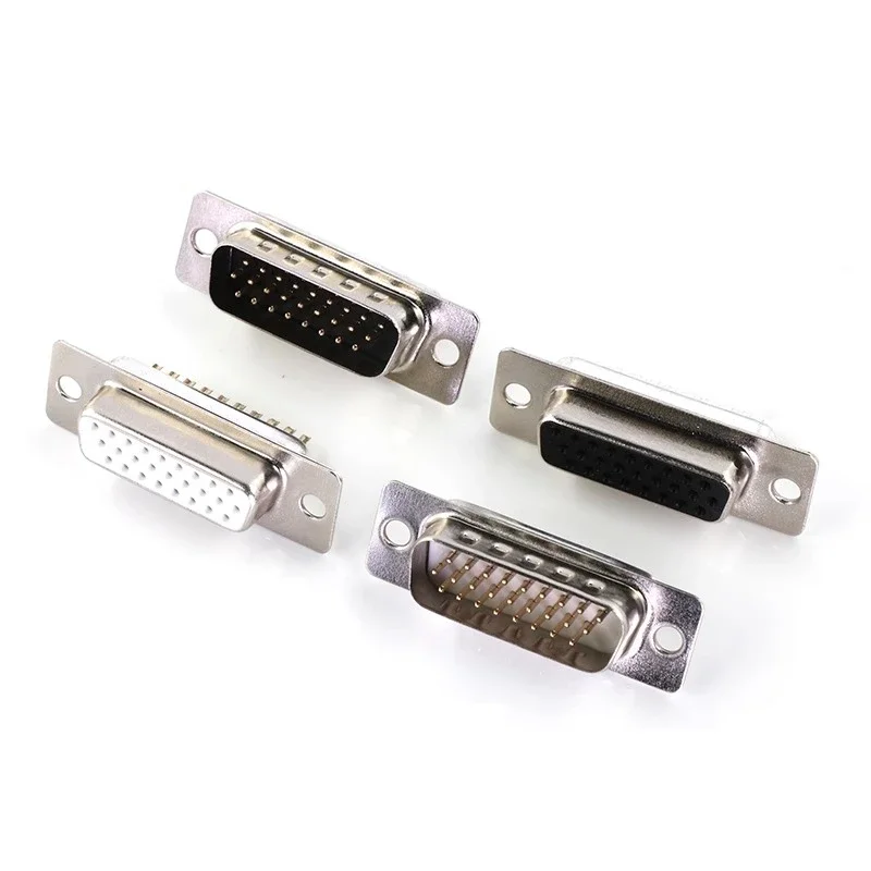 DB26 Soldering Connector Plug 26Pin 3 Row Gold-plated Pin Male Female Welding Wire Type Connectors Metal/Plastic Metal Shell