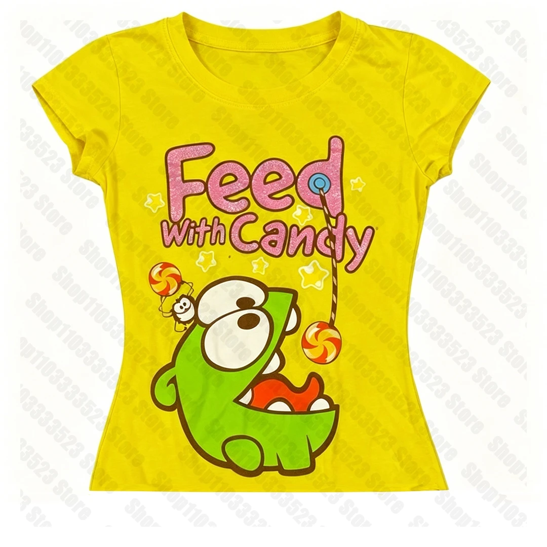 Cute Y2K Short Sleeve T-shirts Aesthetic Gothic Street Tees Tops Women's Kawaii Tees Women Clothing Sexy Girls Printed Tees Tops