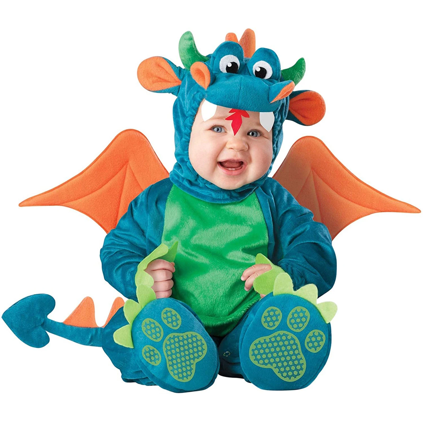 2024 Halloween Baby Cosplay Romper Cartoon Dinosaur/ Lobster Appearance Animal Performance Costume Cosplay Rompers