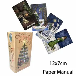 Yuletide-Jeu de cartes de tarot de Noël, manuel en papier, 12x7