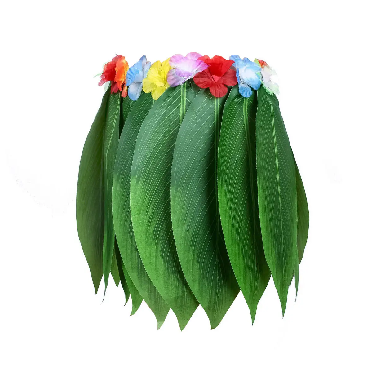 

Grass Skirt For Adjustable Elastic Waist Tropical Dance Wear Bright Cloth Flowers Hawaii Party Decor Hula Costume