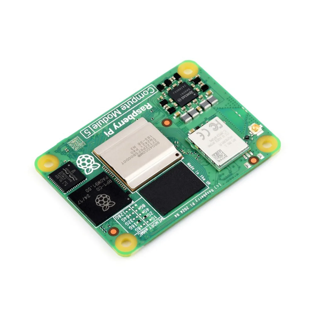 وحدة حساب Raspberry Pi 5 توفر قوة Raspberry Pi 5 في خيارات عامل الشكل المدمجة لذاكرة الوصول العشوائي / eMMC / اللاسلكي
