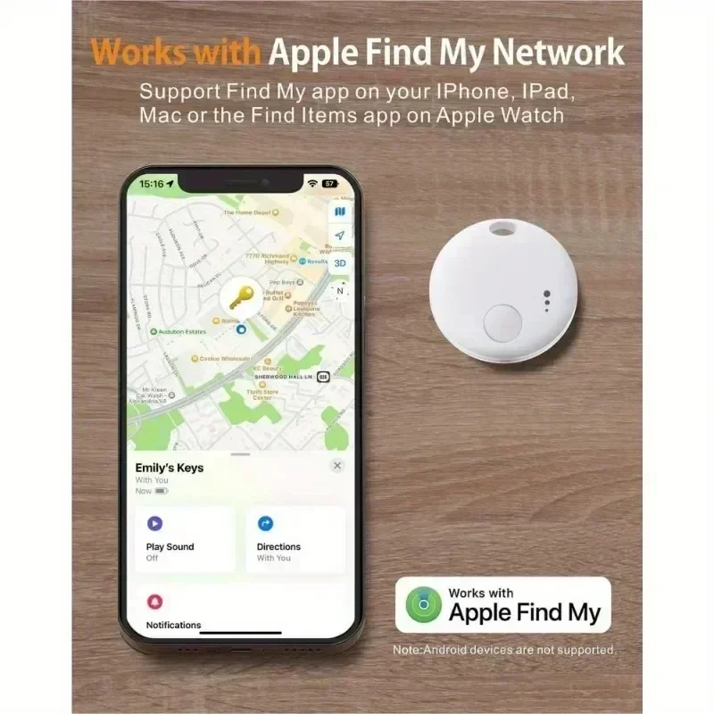 جهاز تعقب ذكي للحيوانات الأليفة ، محدد مواقع GPS لأجهزة Apple الخاصة بي ، iOS فقط ، لتتبع الحيوانات الأليفة ، بطارية خلية عملة غير قابلة لإعادة الشحن ، عبوة 2