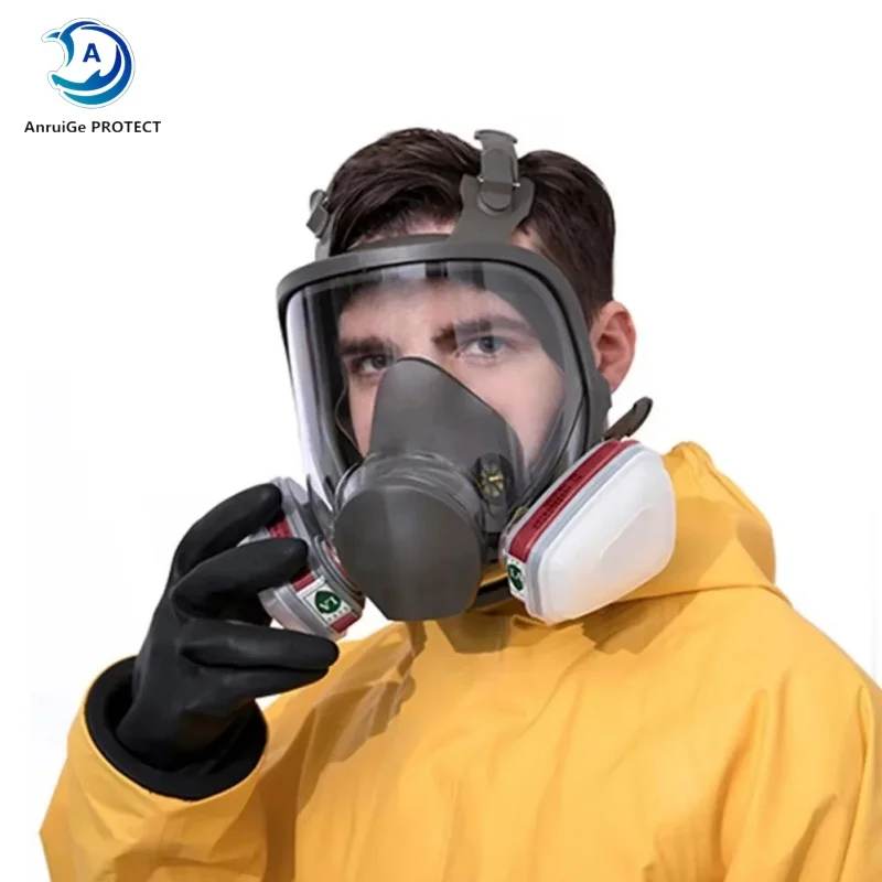Multifunctional 6800 Gas Mask Ultra-Transparent Fully Sealed Protective Mask Industrial Spray Paint Nuclear Radiation Gas Mask 3