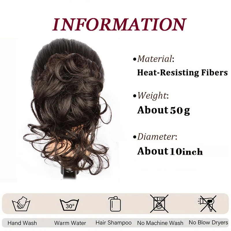 Synthetic 10Inch Ponytail Claw Clip Ponytail Extensions Short Curly Ponytail Ladies Black Brown Blonde Hair Clip for Women