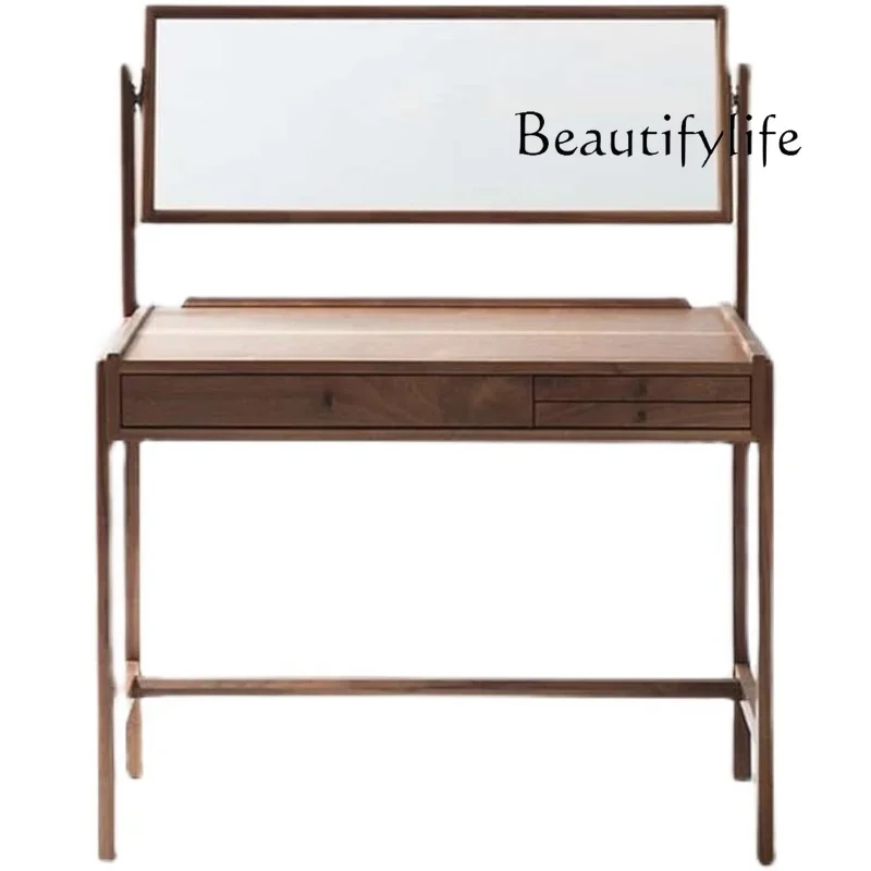 Q High-end solid wood black walnut red oak bedroom dressing table dressing table minimalist light luxury