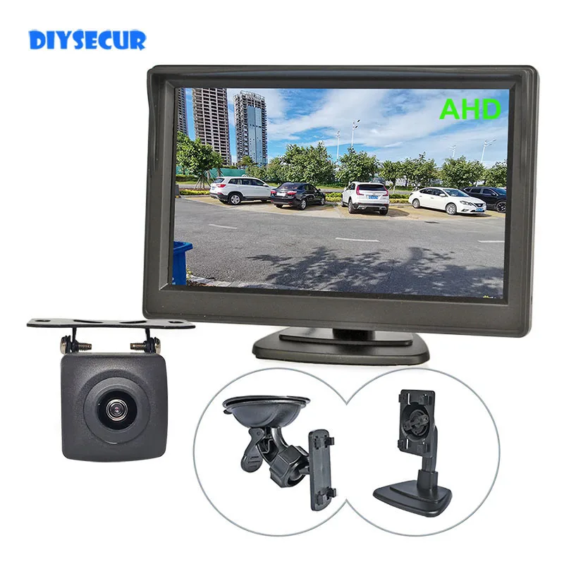 DIYSECUR 1024*600 5inch AHD EWV Car Monitor IP68 Backup HD Rear View Car Camera for MPV SUV Horse Lorry