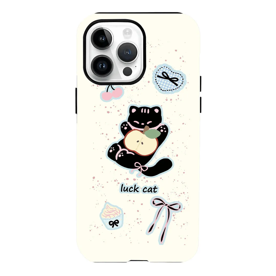 Ins Cherry Cat Cute Pet Phone Case for IPHONE 16 15PRO MAX 14 13 12 11 PRO Plus 15pro Acrylic TPU Two in One Mobile Phone Cases