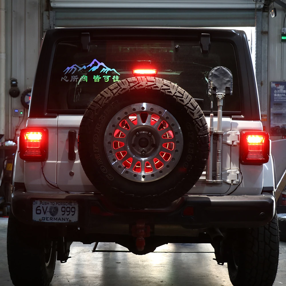 

Для BRONCO Wrangler JL JK Tank 300, обновленный эффект запуска запасного колеса, светодиодный светильник для запасного колеса Plug and Play, автомобильные инструменты, аксессуары