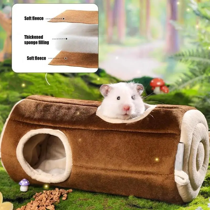 Hammock Warm Bed Guinea Tunnel House Small Animal Tube Cage House Hamster Warm Bed Guinea Tunnel House Double Sided Velvet Warm