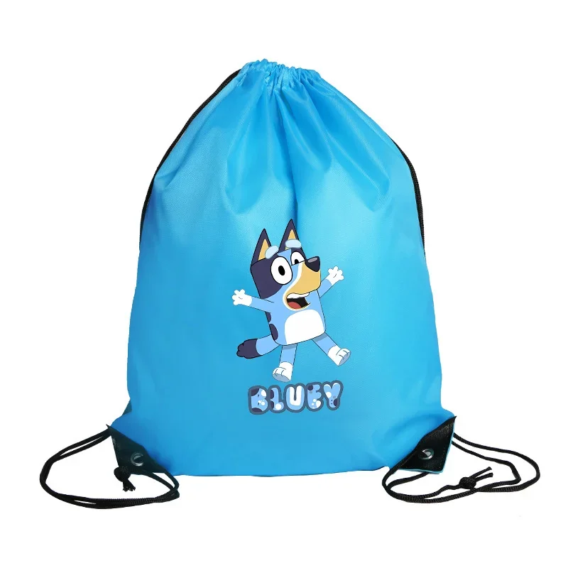 Bluey Drawstring Bag Cartoon Graphic Printed Sports Gym Travel Portable Storage Bags Boys Girls Bundle Pocket Party Gift Pouch