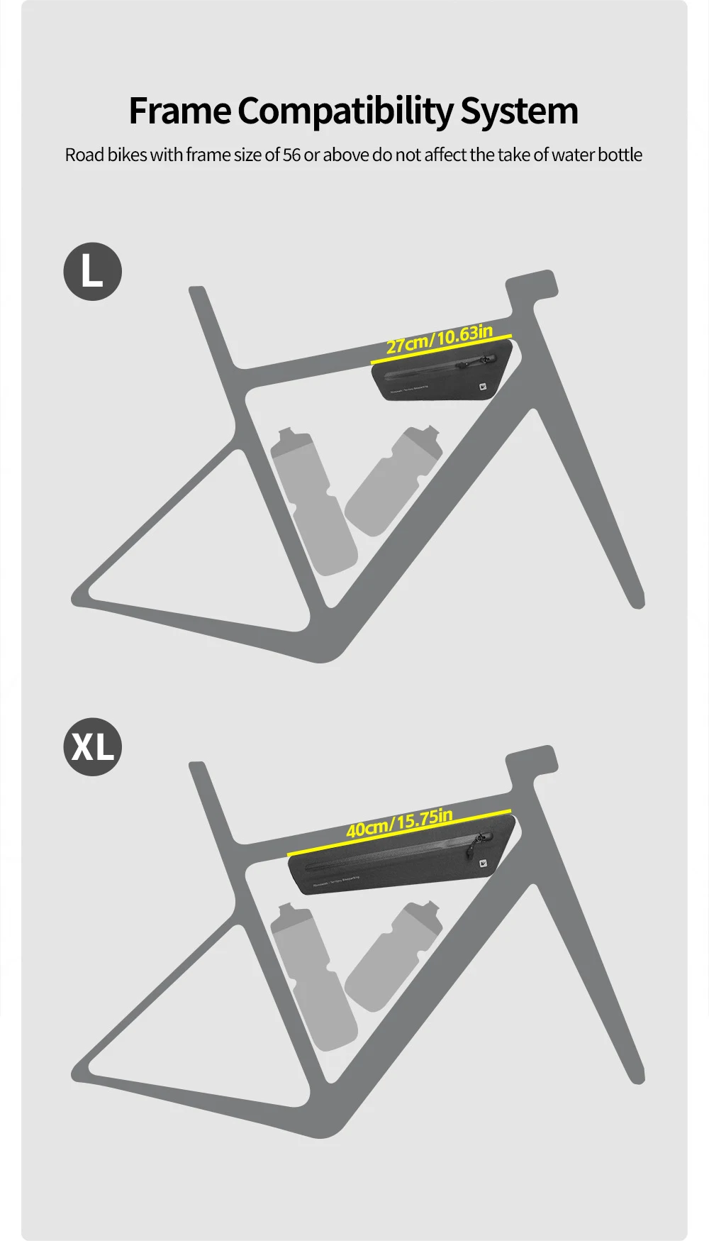 Rhinowalk Fahrradrahmentasche Wasserdicht 1,3L/1,9L Fahrrad-Dreieckstasche für MTB, Rennrad, Gravelbike Zubehör Bikepacking – Detail 11