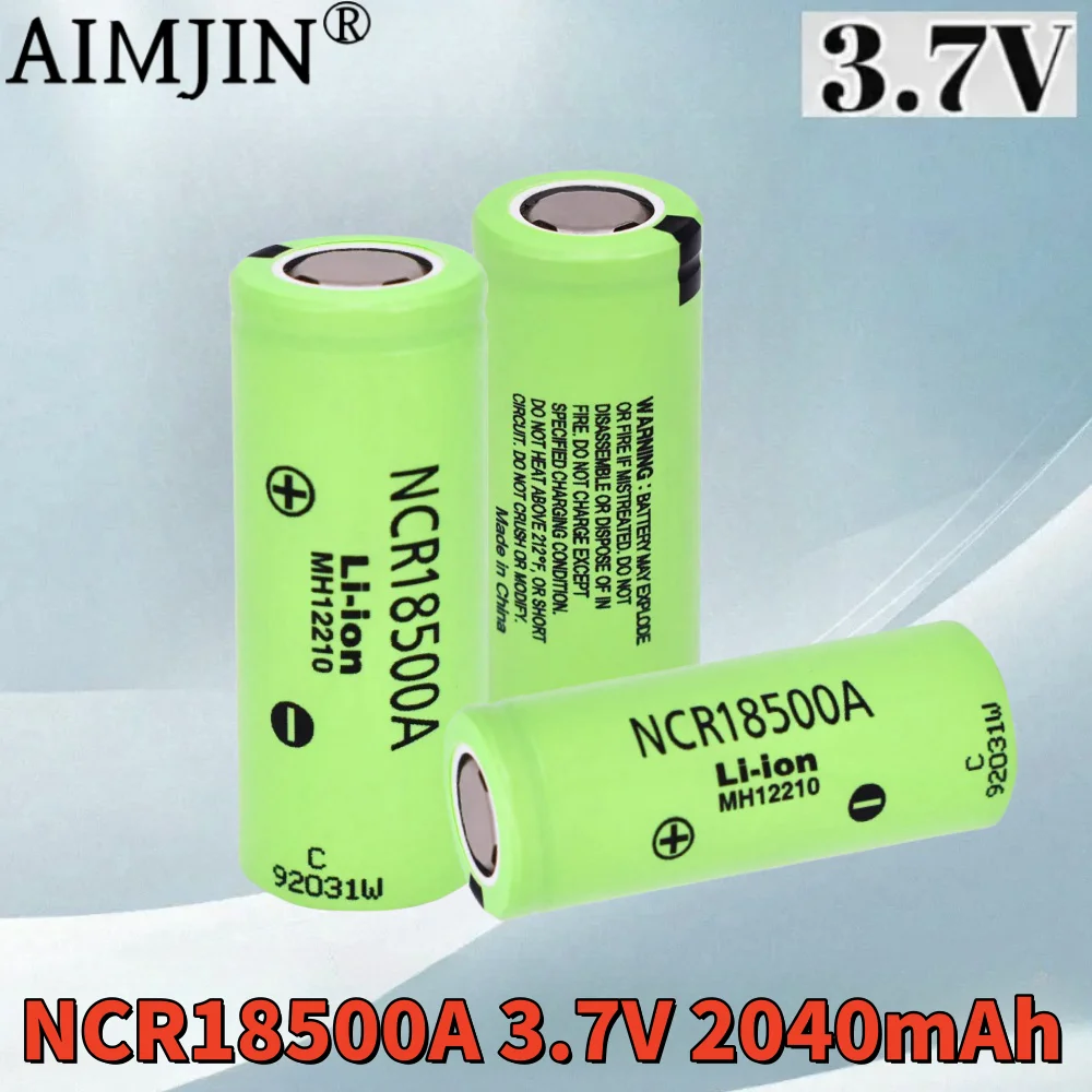 100% Original 3.7V 18500 2040mah Lithium ion Battery For Panasonic NCR18500A 3.6V Battery for Toy Torch Flashlight ect