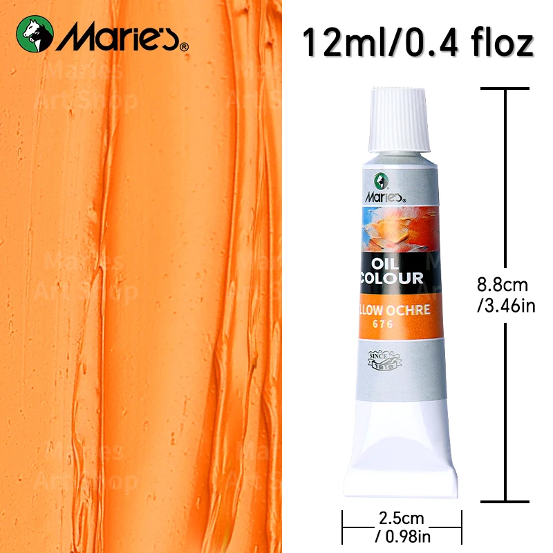 Marie\'s Artists\' Oil Paint Set,12/18 Vibrant Colors,Rich Pigments Oil Based Paint Kit of 12ml/0.4floz Tube for Canvas,Paper