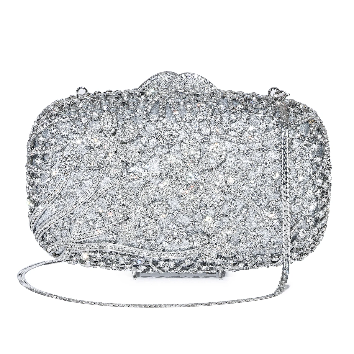 

Women Diamonds Clutches Rhinestone Bag Flower Crystals Clutch Luxury Crystal Clutches African Bridal Wedding Party Purses Bags