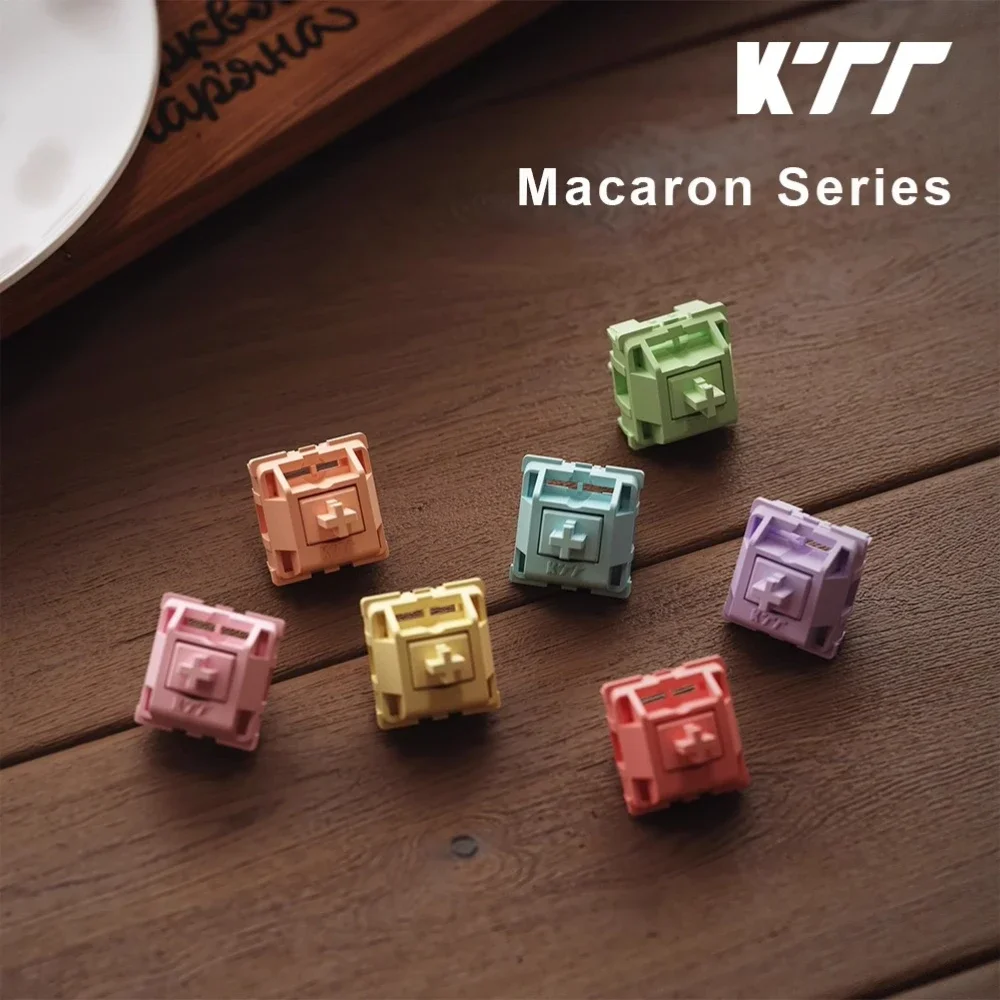 KTT Macaroon Series Mechanical Keyboard Switch Linear/Tactile Axis Customized Hot Swap HIFI Tone 5Pin Shaft  Accessories 45pcs