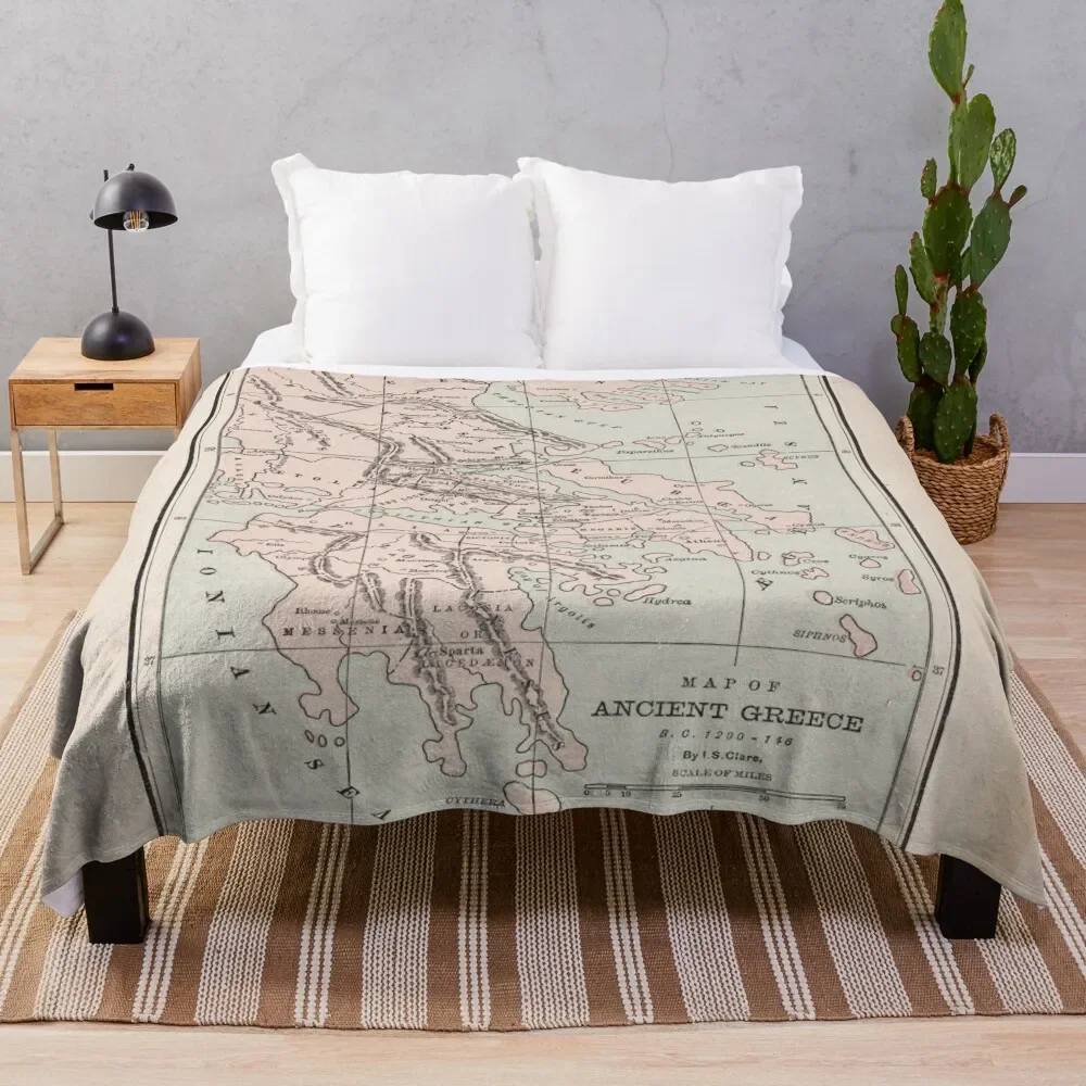 

Ancient Greece Map (1901) Throw Blanket Comforter Bed Fashionable wednesday Plush Blankets