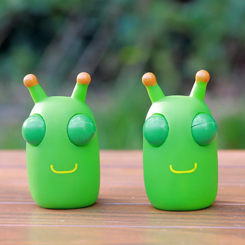Colorful Pop Staring Eye Caterpillar Slug Dragon Squeeze Fidget Toy, Anti-Anxiety Stress Relief Squishy Vent Toy for Kids Adults