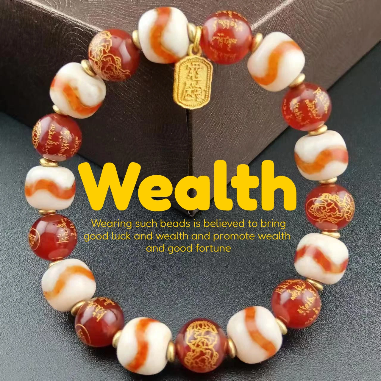 Tibetan Dzi Bead Reflux Old Material Wrapped Weathered Agate String Accessories Collectibles Literature Play High-end Men Women