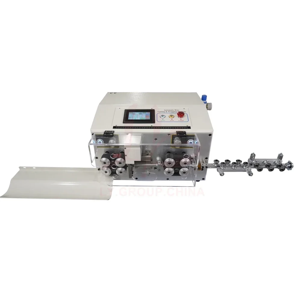 650W 220V 110V SWT-608-YHT4 High Speed Round Sheath Inner and Outer Double Layer Peeling Machine 8 Wheels Touch Screen Control
