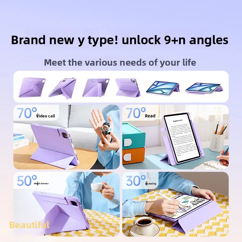 حافظة حماية لجهاز iPad Air 4 5 2021 Pro11 اللوحي 10.9 10th 11th شفط مغناطيسي Air2 M3 M4 غطاء لوحي على الوجهين