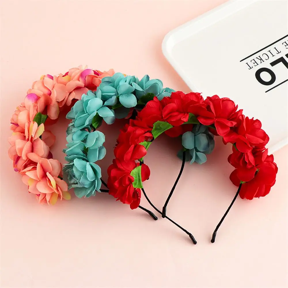 Fashion Princess Headdresses Women Flower Headband Beach Headwear Wedding Party Bride Headhoop