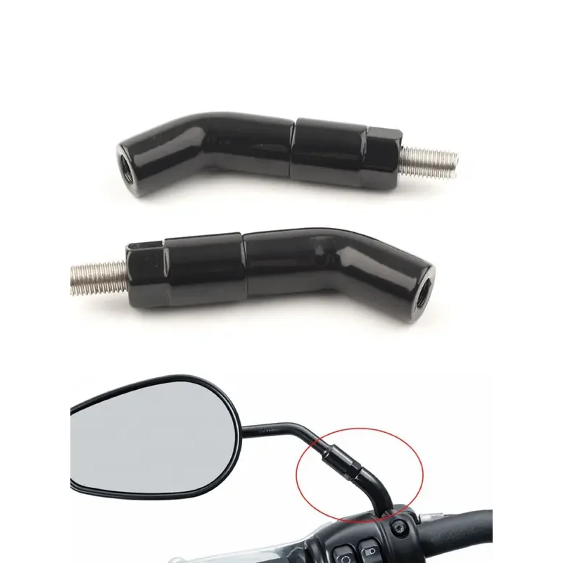 

Motorbike Mirror Stem Extenders Fit For Harley Davidson Iron 1200 XL1200NS 2018-2019 Aluminum Black